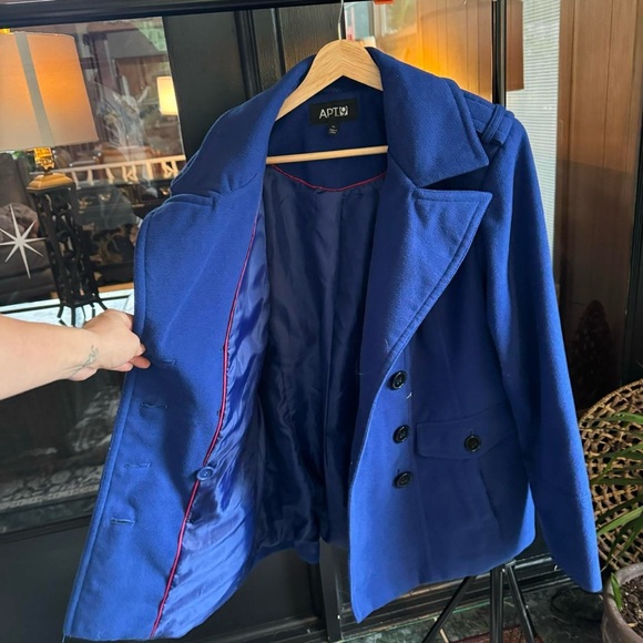 APT 9 🩵 🦋 women’s double buttoned breasted  peacoat size XL - Picture 6 of 8